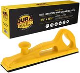 Dura-Gold Pro Series Rigid Longboard Hand Sanding File Block with Both Hook & Loop Backing and PSA Backing Conversion Adapter Pad - For Continuous Rolls or 16-1/2" x 2-3/4" Sandpaper Sheets, Auto Wood