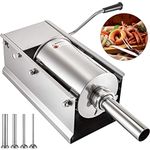 VEVOR Horizontal Sausage Stuffer 5L/11Lbs Manual Sausage Maker with 5 Filling Nozzles Sausage Stuffing Machine for Home & Commercial Use Stainless Steel