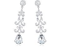 Alilang Sparkly Rhinestone Crystal Elements Bridal Collection Trendy Fashion Chandelier Statement Drop Earrings