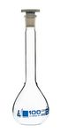 EISCO - Volumetric Flask, 100 ml, Class, B, with Polypropylene Stopper, Socket Size-14/23, Made of Borosilicate Glass 3.3, Pack of 2