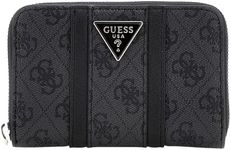 GUESS Women's Noreen, Medium Zip Around Wallet, Coal Logo, One Size