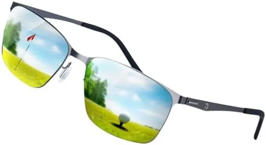 Golf Sunglasses for Men Polarized Golf Glasses HD Golf Ball Finder UV400 Protection, Golf Ball Finding Glasses True Color Parallax-Free, Distinguish Greens Grass Pattern Direction and Slope Height