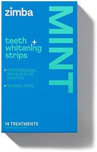 Zimba Teeth Whitening Strips VeganEnamel Safe Hydrogen Peroxide Teeth Whitener For Coffee,Wine,Tobacco, And Other Stains, 28 Strips (14 Day Treatment) 28 Count (Pack Of 1) Mint