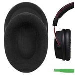 Geekria Comfort Velour Earpad Replacement Ear Pads for Kingston HyperX Cloud II Gaming Headset Headphones Earpads, Headset Ear Cushion Repair Parts (Black)