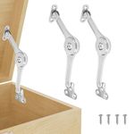 2 Pack | Soft Close Hinges for Wooden Toy Box - HBL' Lid Stay Hinges for Chest & Cedar Storage Box, Zinc Alloy, Adjustable Tension for Safe & Smooth Soft Closing.