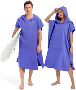 Abahub Surf Poncho Men & Women Towel Poncho Adult with Hood, Thick Quick Dry Changing Poncho Towel, Microfiber Wearable Cover Up for Surfing Beach Swim - Absorbent Changing Towel M (Purple)