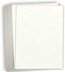 Hamilco Linen Textured Cardstock Paper – 8 1/2 x 11" Blank Thick Heavy Weight 80 lb Cover Card Stock for Printer - 50 Pack (Natural)