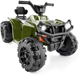 Best Choice Products 12V Kids Ride-On Electric ATV, 4-Wheeler Quad Car Toy w/Bluetooth Audio, 2.4mph Max Speed, Treaded Tires, LED Headlights, Radio - Army Green