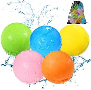 SOPPYCID Reusable Water Bomb balloons, Magnetic Refillable Water balls - Pool Toys for Boys and Girls, Beach Outdoor Activities Water Games Toy for kids Self Sealing Water Splash Ball (5Pack)