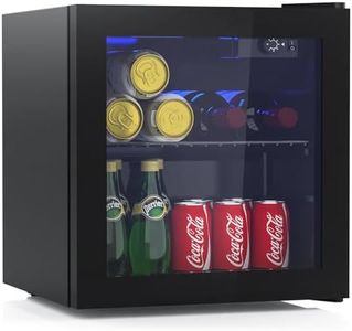 Advwin 36L Mini Bar Fridge Glass Door Mini Refrigerator Black