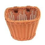 Twilight Garage Bicycle Wicker Basket for Kids Bikes, Tricycle, Scooters, Front Handlebar Storage Basket with Leather Straps, Bike Basket for Girls Boys, Bike Accessories