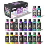 ABEIER Iridescent Acrylic Paint, Set of 18 Chameleon Colors, 2 oz/60ml Bottles, Color-shifting, Non-Toxic, High Viscosity, Blendable, Paints on Rocks Crafts Canvas Wood, Fabric, Ceramic & Stone