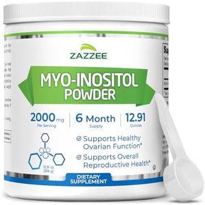 Zazzee Myo-Inositol Powder, 6 Month Supply, 183 Servings, 2000 mg per Serving, Free Scoop for Exact Dosage, 12.91 Ounces, 100% Pure, All-Natural Fertility and Reproductive Support, Vegan, Non-GMO