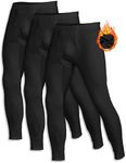 ZUTY 3 Pack Long Johns for Men Thermal Underwear Bottom Fleece Lined Pant Men's Leggings Base Layer for Cold Weather Black-Black-Black XL