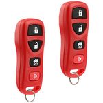 Key Fob Keyless Entry Remote fits Nissan Altima Maxima 350Z Armada Quest Sentra / Infiniti EX35 FX35 FX45 G35 I35 Q45 QX56 (KBRASTU15 Red), Set of 2