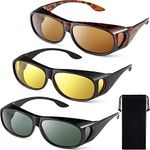 3 Pairs Fit Over Sunglasses for Men