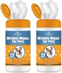 NOVEHA Wrinkle XL Wipes for Dogs | Wipes for Bulldog, French Bulldog, Pug, English Bulldog – Wipes for Multiple Areas Removes Dirt, Wrinkles, Folds, Tear Stain, Tail Pockets & Paws (240 Counts)