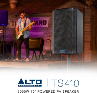 ALTO TS410 2000W 10" Powered PA Speaker – 3-Channel Mixer, Bluetooth, DSP