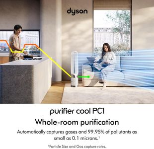 Dyson Purifier Cool PC1 Air Purifier and Fan – Powerful Cooling, White
