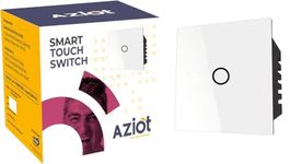 AZIOT SMART MODULAR 1 GANG TOUCH SWITCH - GLASS (Not Acrylic) - (25 amp Switch): Elevate Your Home with Effortless Control (Fits in Anchor Roma Classic and similar plates)