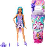 Barbie Pop Reveal Fruit Series Doll, Grape Fizz Theme with 8 Surprises Including Pet & Accessories, Slime, Scent & Color Change, HNW44