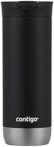 Contigo Huron Snapseal Travel Mug, Stainless Steel Insulated Thermal Mug, Vacuum Flask, Leakproof Tumbler, Coffee Mug, Easy-Clean Lid, Licorice, 473 ml Capacity