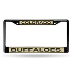 NCAA Rico Industries Laser Cut Inlaid Standard Chrome License Plate Frame, Colorado Buffaloes, 6 x 12.25-inches