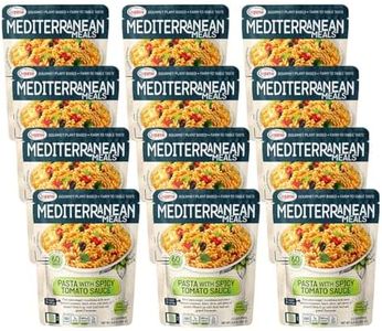 Mediterranean, Ready to Eat Pasta with Spicy Tomato Sauce, Plant Based, Vegan, No Preservatives, No Colorants, No Artificial Flavors, 8.8 Oz (Pack of 12)