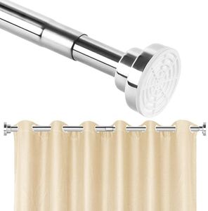 CoFvHo Extendable Curtain Tension Rod 105-190cm, Stainless Steel Adjustable Shower Curtain Pole No Drilling, Telescopic Shower Curtain Rail No Drill for Bathroom Door Closet Voile Net