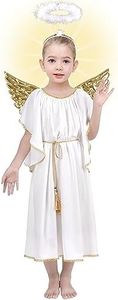 Sunny Fashion Robe Fille 4 des Morceaux l'ange Bandeau Aile Halo Gland Fête d'halloween 9-10 Ans