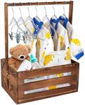 AONEHOME Baby Shower Crate Closet with Handles, Wooden Baby Shower Crate Closet Baby Shower Basket for Newborn Boys and Girls Wood Storage Containers for Organizing Crates for decoration