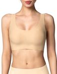 Yvette Women's 67% Polyamide 33% Elastane Padded, with Removable Pads Wire Free Seamless Bra Beige