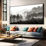 Large Artwork for Living Room Mountains Canvas Wall Art Nature Painting Framed for Bedroom Office kitchen Modern Home Wall Decor 74x148 CM