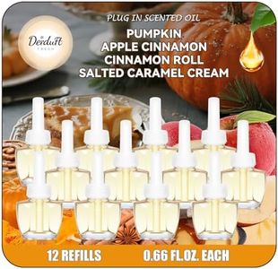 Plug In Air Fresheners for Home,12-Pack Fall Scented Oil Refills with Pumpkin, Apple Cinnamon, Cinnamon Roll, Salted Caramel Cream,7.92 Fl Oz, Compatible with Air Wick & Glade, Not Include Glade Plus