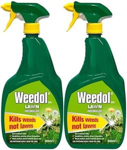 Garden Lawn Weed Killer Bundle - Pack of 2 x 800ml Ready to Use Weedol Lawn Weed Killer Weed Control with Topline Card. Strong Weed Killer for Dandelions, Daisies and more