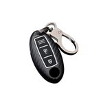 ontto Remote Control Key Shell for Nissan 370Z Qashqai Juke Micra X-Trail Altima Note Murano Infiniti ABS Plastic Protective Case Key Cover with Keyring 3 Buttons-Black A