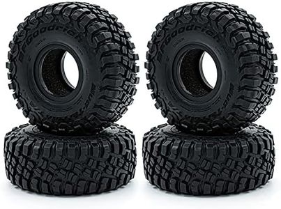 Sbonxond 1/10 RC Crawler Car Rubber Tires 117 * 47MM 1.9" Wheel Tyre for 1:10 RC Rock Crawler Axial SCX10 II 90046 AXI03007 Traxxas TRX-4 RBX10 4pcs, Black