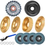 11Pcs Wood Carving Disc for 4" or 4 1/2" Angle Grinder, Angle Grinder Wood Carving Disc,Wood Shaping Grinding Disc for Angle Grinder Attachments, Stump Grinder Teeth, Wood Shaping Tools