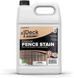 #1 Deck Premium Wood Fence Stain and Sealer - Semi-Transparent Fence Sealer - Cedar, 1 Gallon