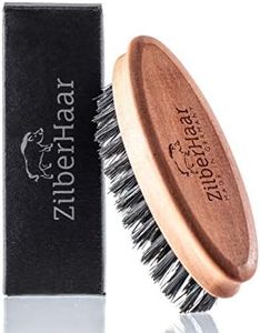 ZilberHaar Soft Pocket Beard Brush ? 100% Boar Bristles with Firm Natural Hair ? Best Beard and Skin Care for Men and Beard Grooming ? Pocket Size and Travel Friendly ? German Quality