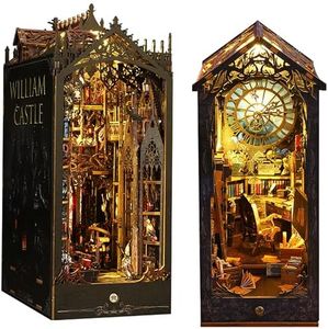 ISSEVE Book Nook Kit, Detective Agency and Gothic Castle Bundles DIY Miniature Dollhouse Booknook Kit