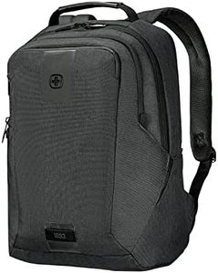 WENGER MX ECO Professional laptop backpack with tablet pocket, notebook up to 16 inches, tablet of up to 10 inches, organizer, 20 L, for men and women, office, business travel or uni, black, 612261