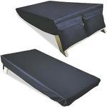 PRAMOON Cornhole Covers, Set of 2, for 4' x 2' Boards, with Bag for Storing Cornhole Bags, Waterproof & UV Resistant, Black