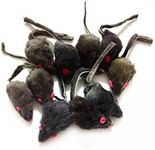 Emours Rattle Furry Mice Cat Toy Re