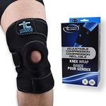 Trainers Choice Knee Compression Wrap, for Men & Women, Knee Support for Mild PFS (Patellofemoral Syndrome), Tendonitis, Arthritis, Soft Tissue Injuries. One Size Fits Most