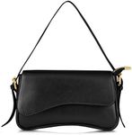 JENSVOIR Shoulder Bag for Women - Black Purse PU Leather Bag, Designer Zipper Close Handbag for Party Prom Wedding