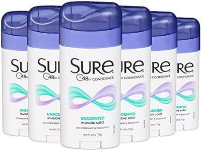 Sure Women's Invisible Solid Antiperspirant Deodorant, Unscented, 2.6 Ounce (Pack of 6)