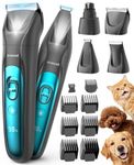 oneisall Dog Clippers & Paw Trimmer 4 in 1 Grooming Kit, Dog Grooming Clippers with LED Light for Full-Body Grooming, Cordless Silent Pet Shaver for Dogs Cats
