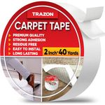 Carpet Binding Tape Double Sided - 2 In / 120 Ft (40 Yards) Tape Grippers for Hardwood Floors and Area Rugs - Strong Adhesive and Removable, Heavy Duty Stickers, Residue Free