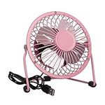 Invero® Mini USB 4-Inch Tilting Desktop Cooling Fan with Metal Shell and Aluminium Blades ideal for Home, Office, Laptops, Notebooks, Desktop PC's and more - Simple Plug & Play - Pink